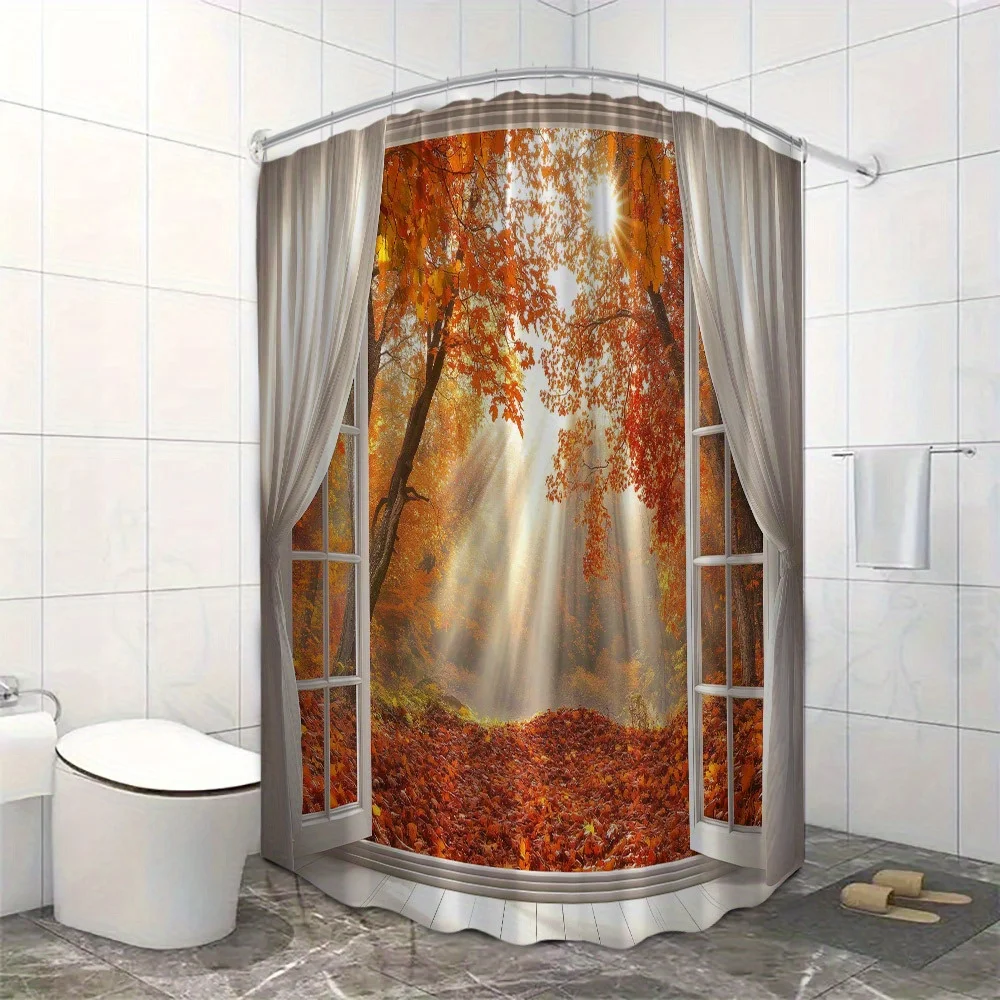 Polyester Shower Curtain - Red & Blue Heart-Shaped Balloons over Colorful Garden Landscape,Ideal for Bathroom & Courtyard Decor
Polyester Shower Curtain - Red & Blue Heart-Shaped Balloons over Colorful Garden Landscape,Ideal for Bathroom & Courtyard Decor