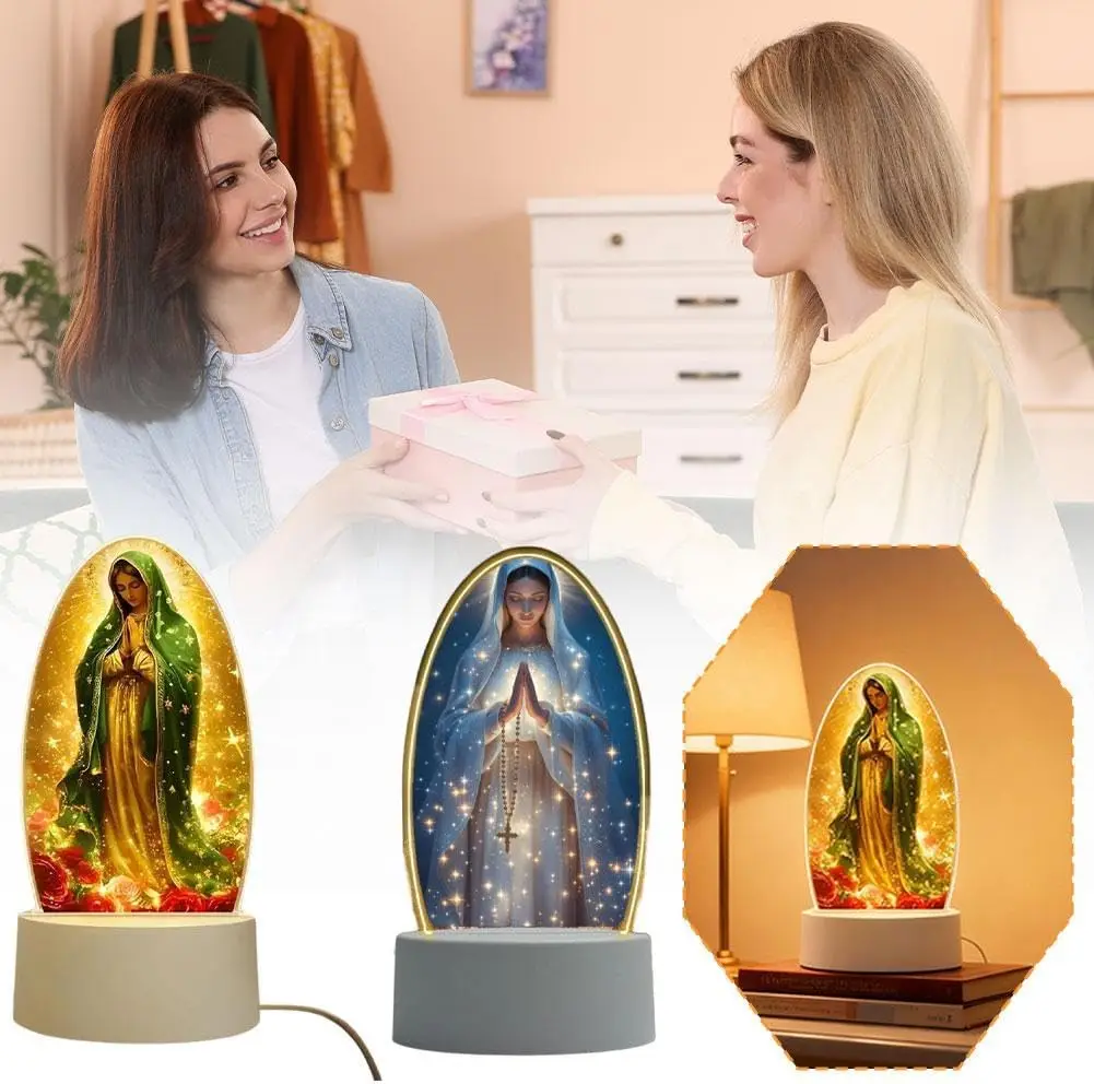 Blessed Mother Mary Decoration Plastic Mary Prayer Night Light Guadalupe Virgin Prayer Lamp Soft Usb-Powered Religious Lamp
Blessed Mother Mary Decoration Plastic Mary Prayer Night Light Guadalupe Virgin Prayer Lamp Soft Usb-Powered Religious Lamp