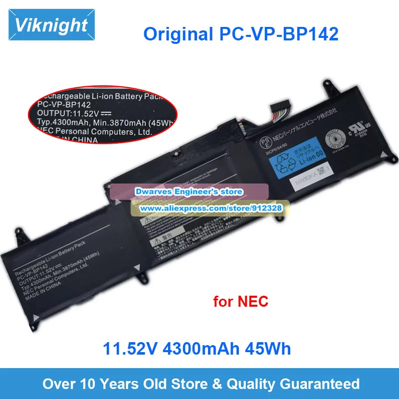 Genuine PC-VP-BP142 Battery 11.52V 4300mAh 45Wh for NEC LAVIE Pro Mobile PM950BA PM750BA PM550BA
Genuine PC-VP-BP142 Battery 11.52V 4300mAh 45Wh for NEC LAVIE Pro Mobile PM950BA PM750BA PM550BA