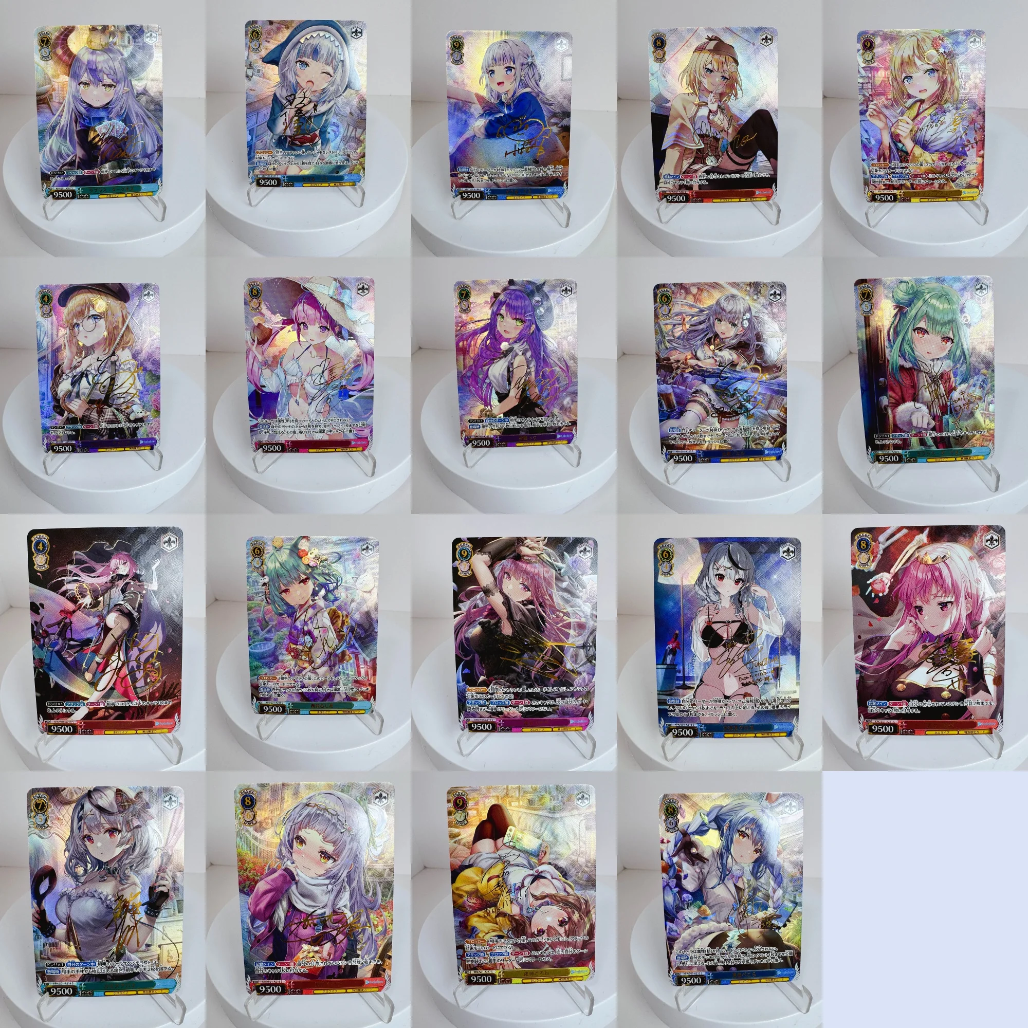 19 шт./компл. Diy Virtual Idol Shirakami Fubuki Hoshimati Suisei Коллекционная карта Преломление Цвет Flash Gold Горячая аниме-карта Подарочная игрушка
19 шт./компл. Diy Virtual Idol Shirakami Fubuki Hoshimati Suisei Коллекционная карта Преломление Цвет Flash Gold Горячая аниме-карта Подарочная игрушка