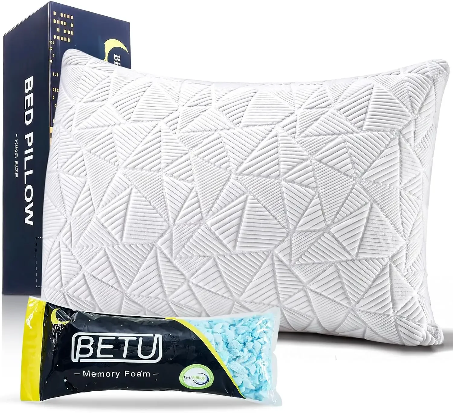 Cooling King Size Pillow, Shredded Memory Foam Cool Pillow for Hot Sleepers, Adjustable Firm Soft Support Bed Pillows Perfect for Back Neck Pain and Side Sleeping with Pillow Case Cover, White
Cooling King Size Pillow, Shredded Memory Foam Cool Pillow for Hot Sleepers, Adjustable Firm Soft Support Bed Pillows Perfect for Back Neck Pain and Side Sleeping with Pillow Case Cover, White