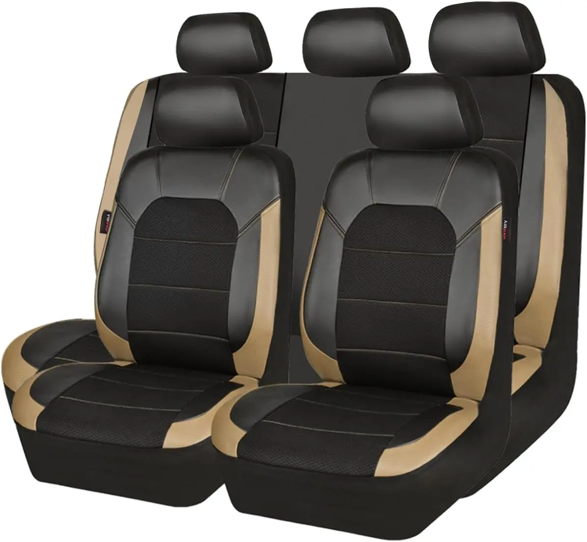 Universal Leather Car Seat Covers with 5mm Sponge, Airbag Compatible for Most Vehicles in Black and Beige
Universal Leather Car Seat Covers with 5mm Sponge, Airbag Compatible for Most Vehicles in Black and Beige