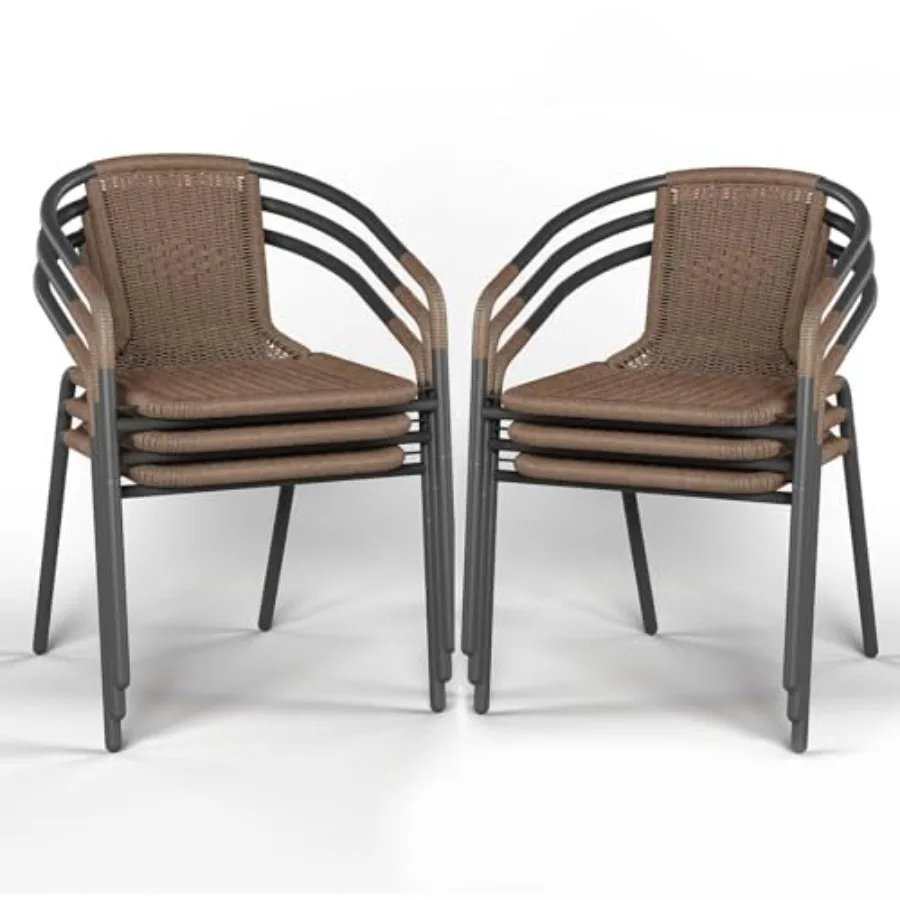 Outdoor Dining Chairs Set of 6 Stackable Rattan Patio Chairs for Porch Deck Yard Garden Poolside Bistro Restaurant Brown
Outdoor Dining Chairs Set of 6 Stackable Rattan Patio Chairs for Porch Deck Yard Garden Poolside Bistro Restaurant Brown
