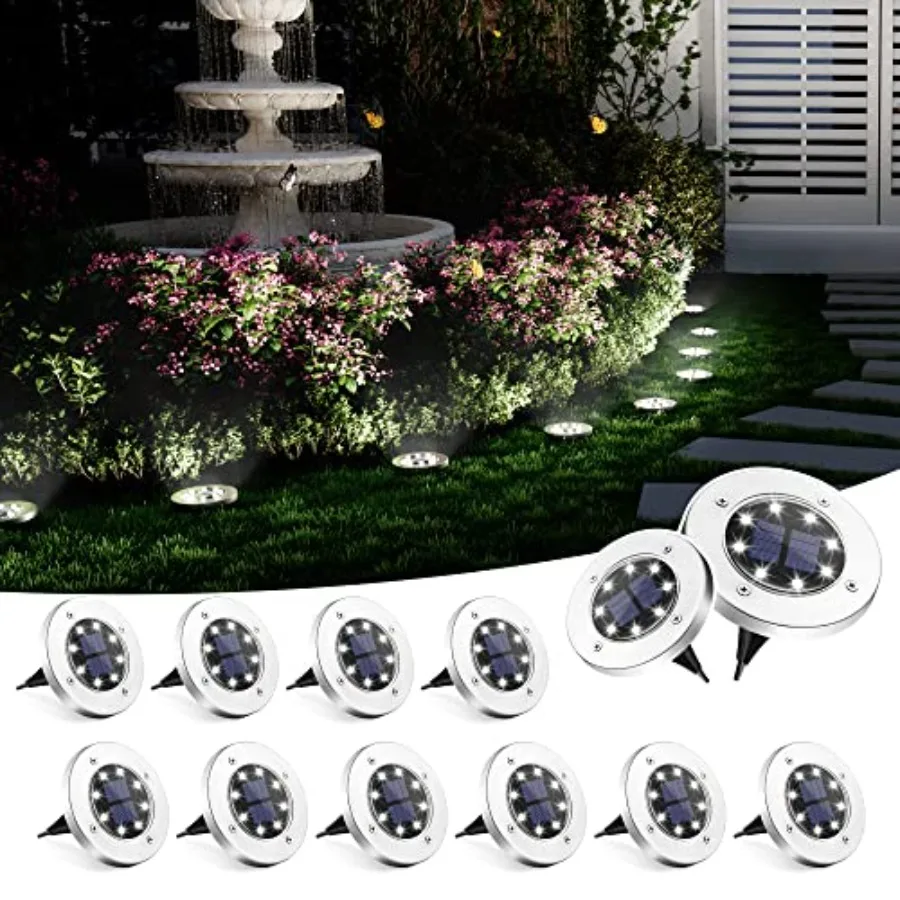 Solar Ground Lights, Solar Lights Outdoor Waterproof, 8 LED Solar Powered Landscape Lighting for Garden Yard Patio Pathway Driv
Solar Ground Lights, Solar Lights Outdoor Waterproof, 8 LED Solar Powered Landscape Lighting for Garden Yard Patio Pathway Driv