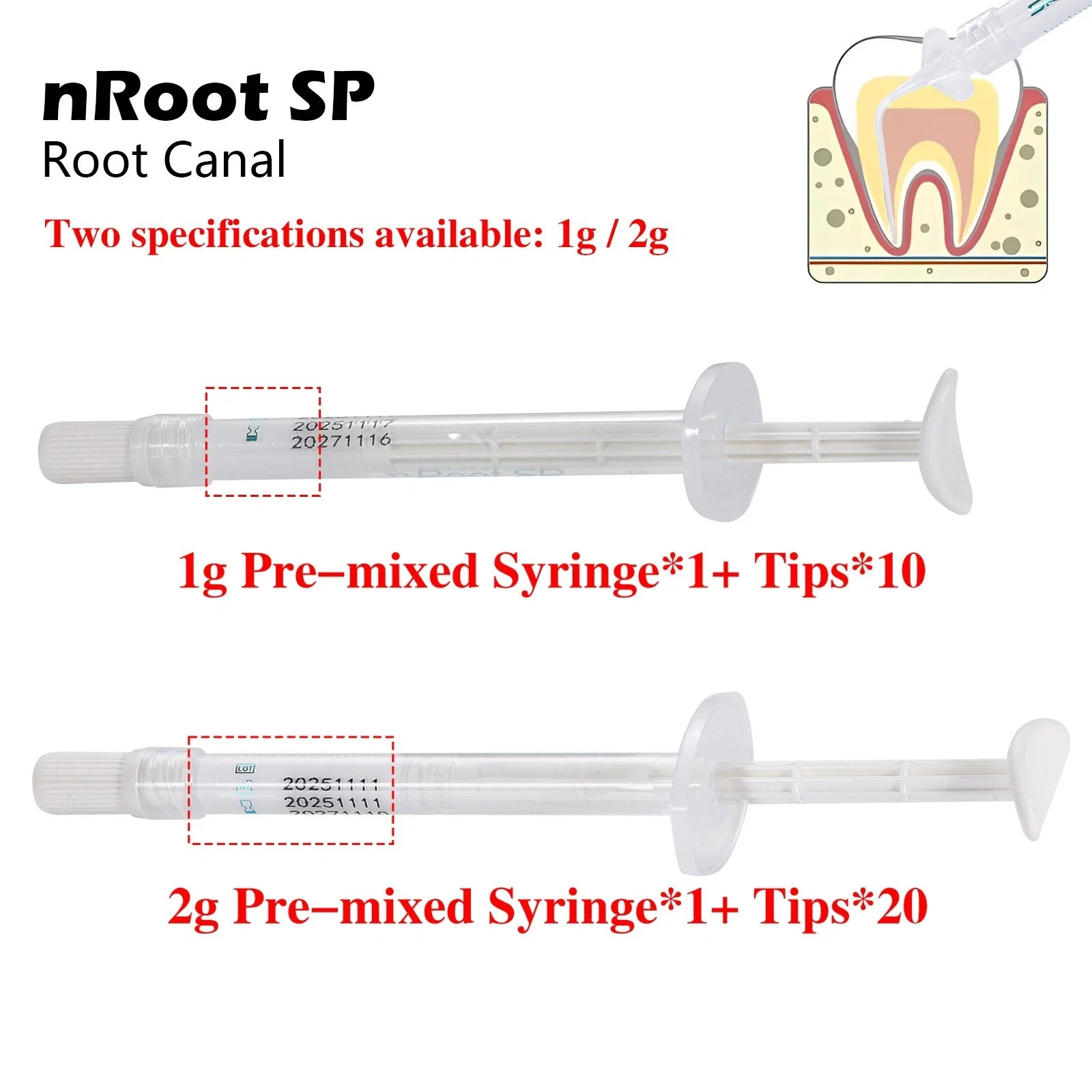 1g/2g SP Dental Injectable Root Canal Bioceramic Sealer Endodontic Sealing Filling
1g/2g SP Dental Injectable Root Canal Bioceramic Sealer Endodontic Sealing Filling
