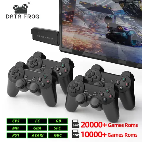 DATA FROG Retro Oyun Konsolu Dahili 20000 Oyun 4K HDMI Çıkışlı TV Video Oyun Konsolu Kablosuz Kumanda Desteği PS1 FC GBA