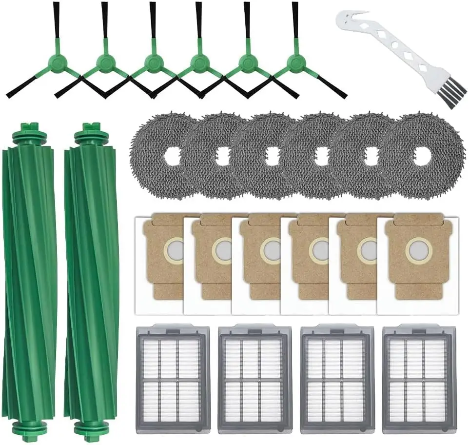 25-Piece Robot Vacuum Accessories Kit: Includes Main Brushes, Side Brushes, Dust Bags, Mop Pads, Filters & Cleaning Tool
25-Piece Robot Vacuum Accessories Kit: Includes Main Brushes, Side Brushes, Dust Bags, Mop Pads, Filters & Cleaning Tool