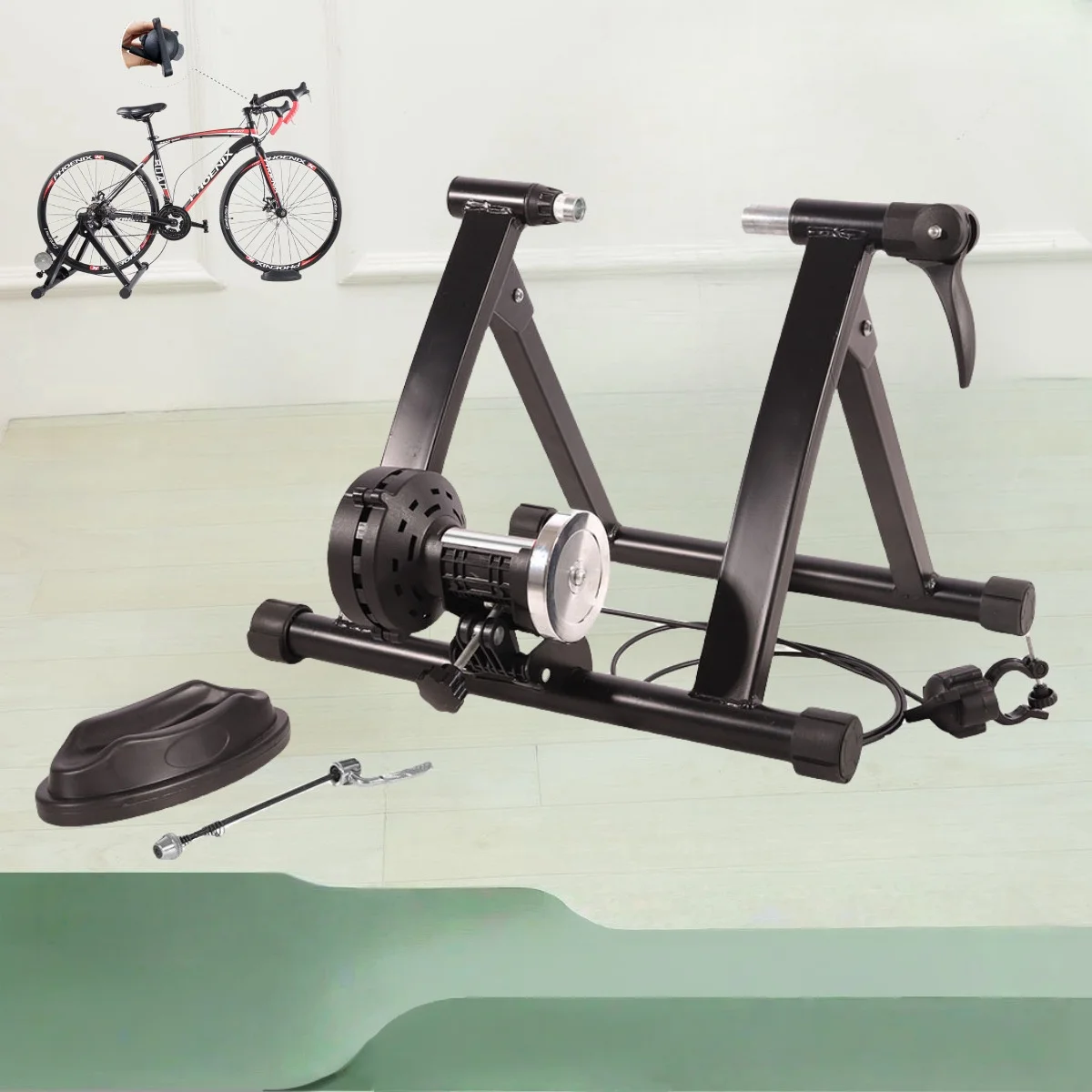 Bicycle riding platform, highway bike, indoor magnetic resistance line control training platform, fitness training stand
Bicycle riding platform, highway bike, indoor magnetic resistance line control training platform, fitness training stand