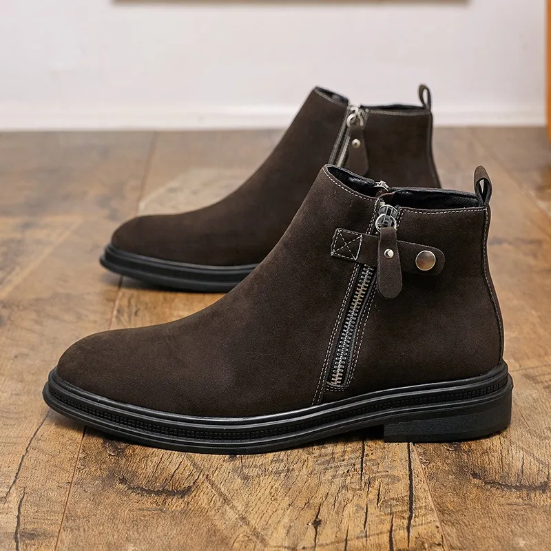 Men's Boots High Quality Suede Leather Casual Boots British Style Business Dress Boots Side Zipper Men's Ankle BootBotas Hombre
Men's Boots High Quality Suede Leather Casual Boots British Style Business Dress Boots Side Zipper Men's Ankle BootBotas Hombre