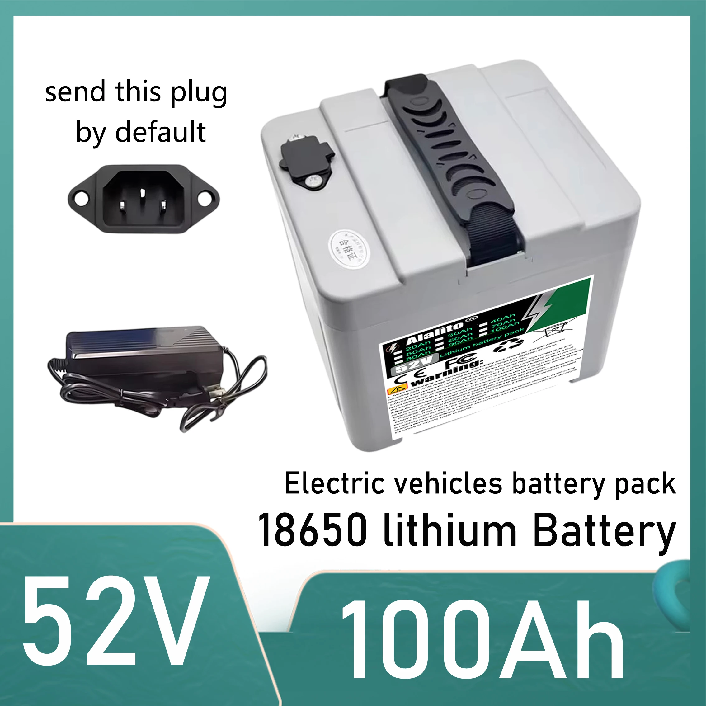 Suitable for 250-2000W motor equipment, 18650 lithium battery, 52V 20Ah-100Ah lithium battery pack, multi capacity options
Suitable for 250-2000W motor equipment, 18650 lithium battery, 52V 20Ah-100Ah lithium battery pack, multi capacity options