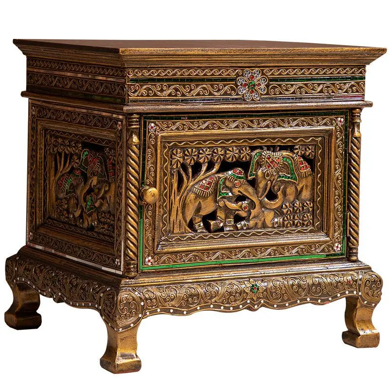 Y Southeast Asian style simple solid wood bedside table Thai creative bedside cabinet simple retro storage cabinet
Y Southeast Asian style simple solid wood bedside table Thai creative bedside cabinet simple retro storage cabinet