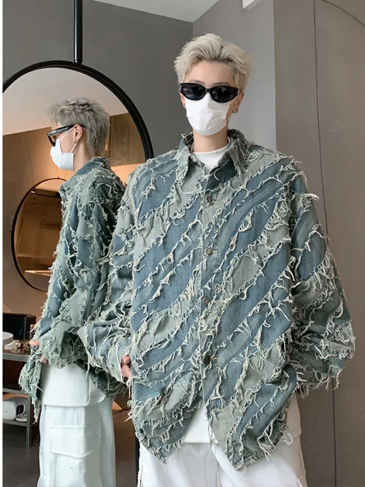 Мужская джинсовая куртка с длинными рукавами и рваными краями, осенняя, модная, брендовая, повседневная, свободного кроя, молодежная, стильная
Мужская джинсовая куртка с длинными рукавами и рваными краями, осенняя, модная, брендовая, повседневная, свободного кроя, молодежная, стильная