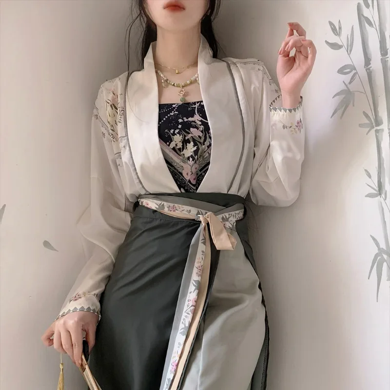 Chinese Song Dynasty Hanfu Dress Women Traditional Floral Print Princess Dress Female Chic Oriental Daily Hanfu Robe 3 Piece Set
Chinese Song Dynasty Hanfu Dress Women Traditional Floral Print Princess Dress Female Chic Oriental Daily Hanfu Robe 3 Piece Set