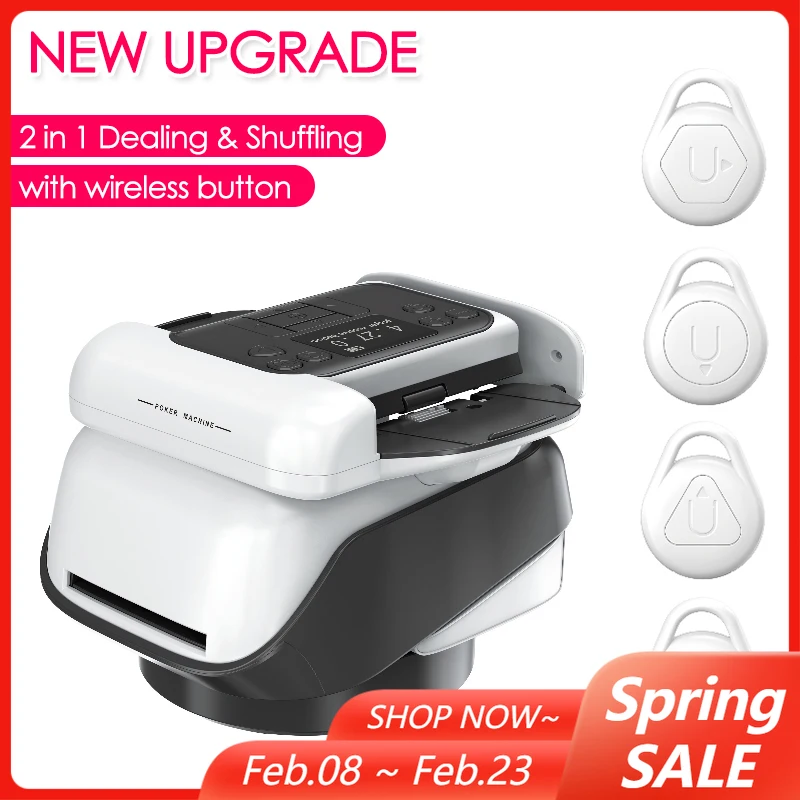 2 In 1 Playing Cards Shuffling Dealing Poker Tool 360° Rotating Automatic Card Shuffle Dealer Machine with 4pcs Wireless Buttons
2 In 1 Playing Cards Shuffling Dealing Poker Tool 360° Rotating Automatic Card Shuffle Dealer Machine with 4pcs Wireless Buttons