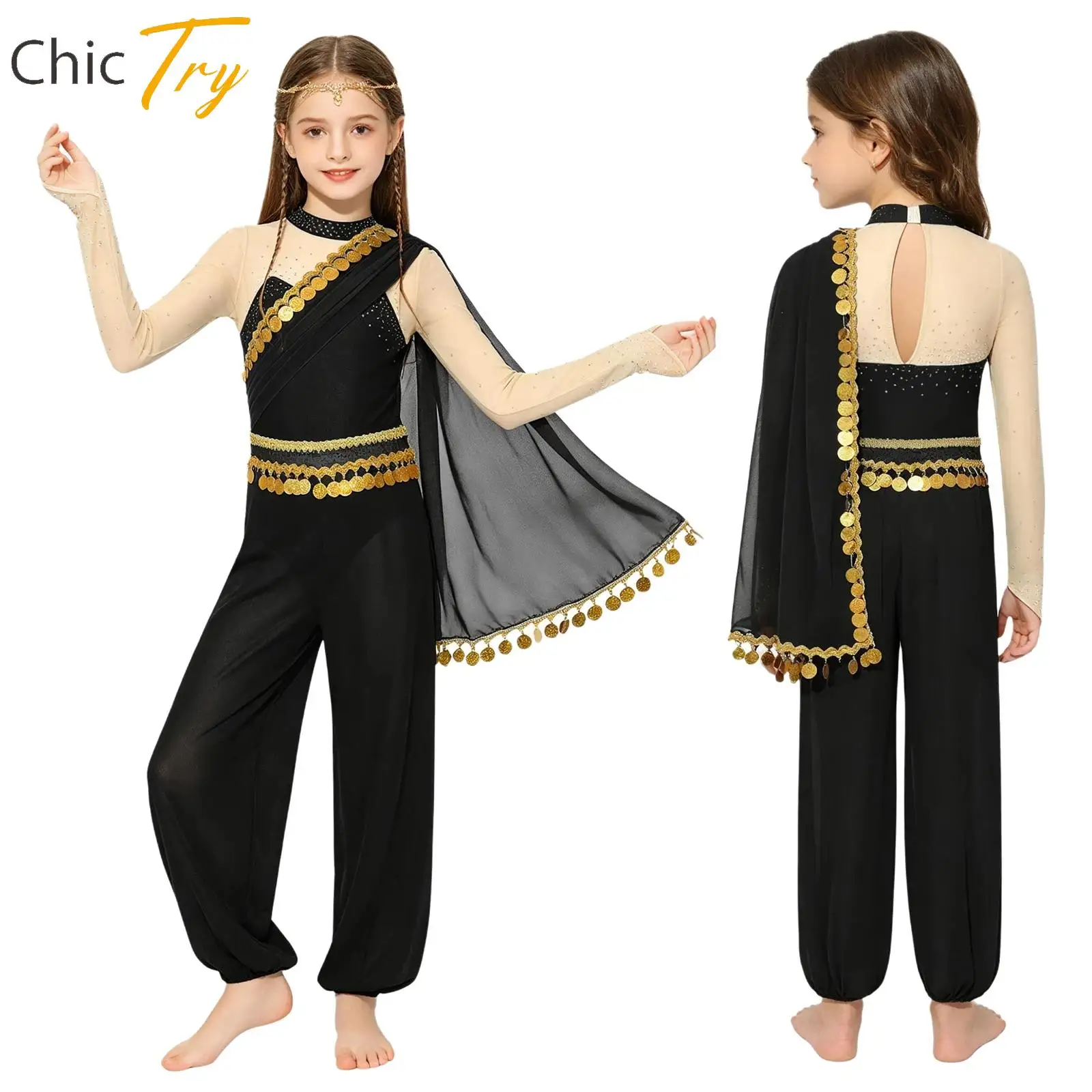 Sequin Belly Dance Jumpsuit Girls Halloween Arabian Princess Costume Kids Arab Princess Fancy Jumpsuit for Dance Performance
Sequin Belly Dance Jumpsuit Girls Halloween Arabian Princess Costume Kids Arab Princess Fancy Jumpsuit for Dance Performance