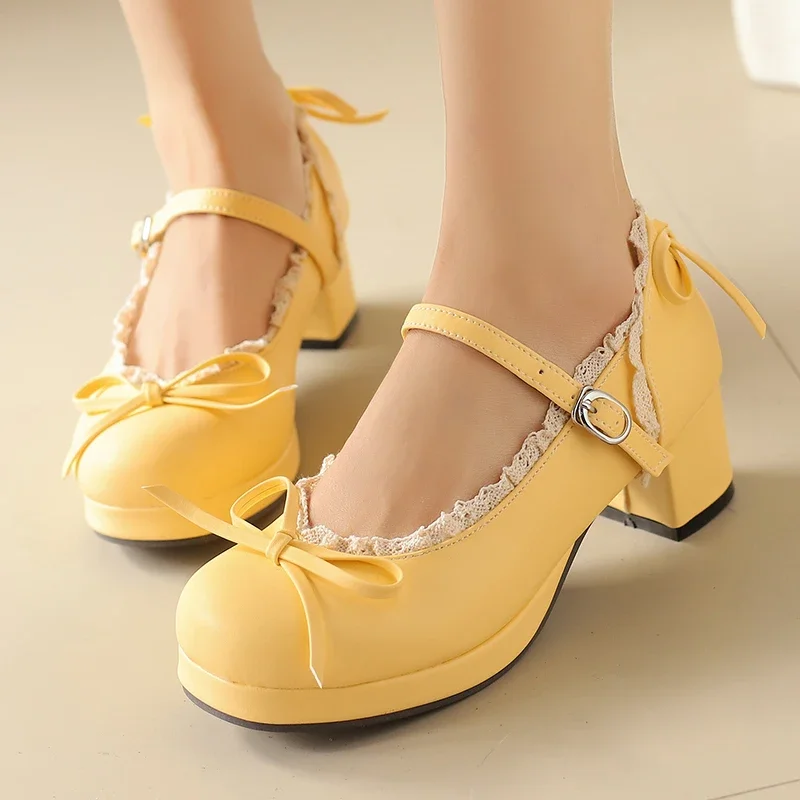 Women's Lolita Cosplay Mary Jane Pumps, Strap Platform Block Heel, Lace & Bow, Kawaii Vintage Dress Shoes Plus Size 31-50
Women's Lolita Cosplay Mary Jane Pumps, Strap Platform Block Heel, Lace & Bow, Kawaii Vintage Dress Shoes Plus Size 31-50