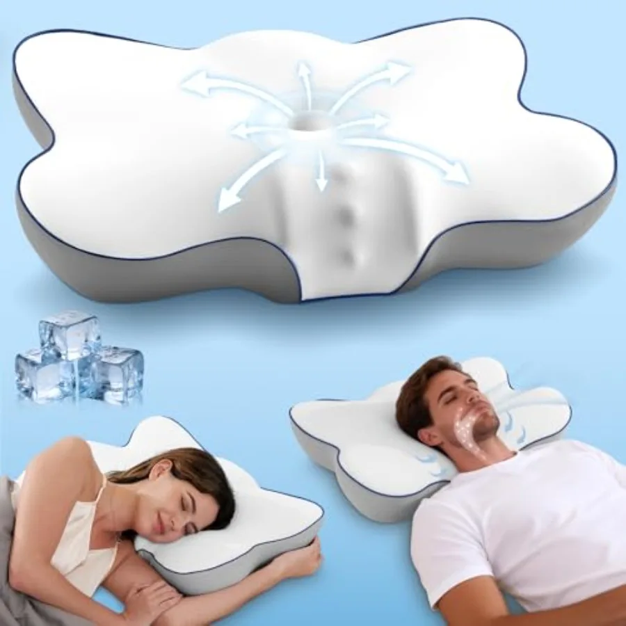 Patented Cervical Neck Pillow for Pain Relief, 5X Support Ergonomic Contour Neck Pillow with 3D Ice-Silk Mesh Cover and Oeko-TE
Patented Cervical Neck Pillow for Pain Relief, 5X Support Ergonomic Contour Neck Pillow with 3D Ice-Silk Mesh Cover and Oeko-TE