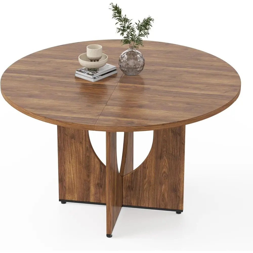 47 Round Wooden Pedestal Dining Table, Sturdy Base, Easy Assembly, Brown Finish
47 Round Wooden Pedestal Dining Table, Sturdy Base, Easy Assembly, Brown Finish