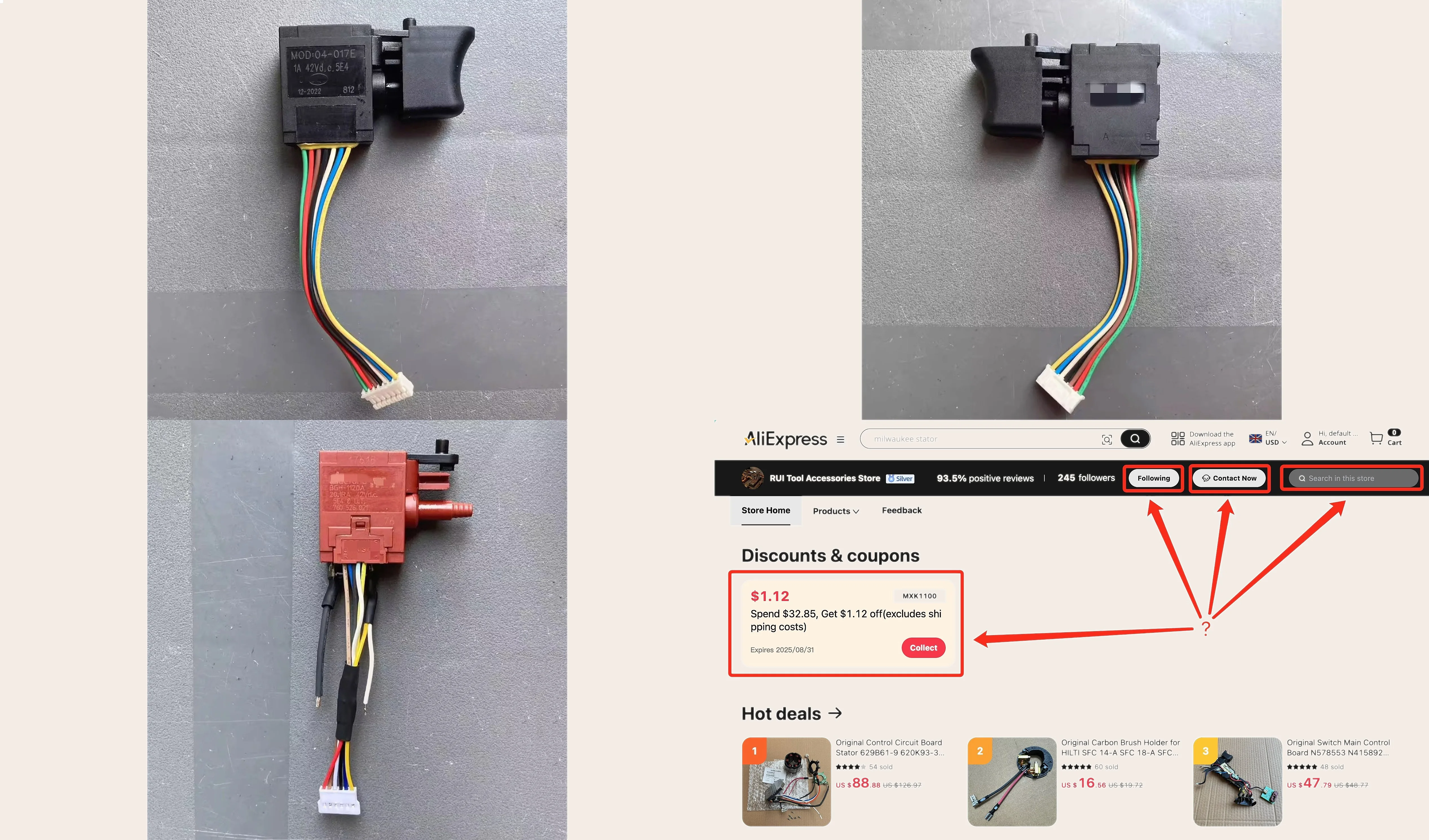 Original Electric Hammer Switch Replacement for WORX WU388 Power Tool Parts
Original Electric Hammer Switch Replacement for WORX WU388 Power Tool Parts