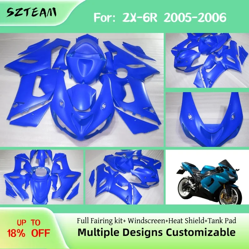 For Kawasaki ZX 6R 2005 2006 Full Blue Fairing Kit Motorcycle Aftermarket Customized Fairings ZX6R 05 06
For Kawasaki ZX 6R 2005 2006 Full Blue Fairing Kit Motorcycle Aftermarket Customized Fairings ZX6R 05 06