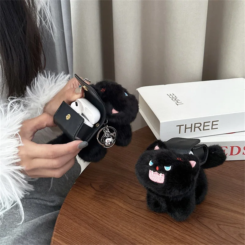 Black Cat Backpack Plush Case for AirPods 4 Airpod 1 2 3 Pro Pro2 Bluetooth Earbuds Charging Box Protective Earphone Case Cover
Black Cat Backpack Plush Case for AirPods 4 Airpod 1 2 3 Pro Pro2 Bluetooth Earbuds Charging Box Protective Earphone Case Cover