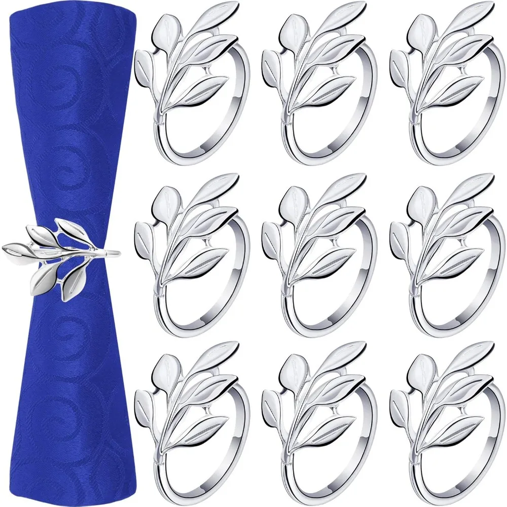 12 Pcs Leaf Napkin Rings Set Silver Metal Napkins Rings Holders Bulk Glossy Table Adornment for Vintage Wedding Bridal
12 Pcs Leaf Napkin Rings Set Silver Metal Napkins Rings Holders Bulk Glossy Table Adornment for Vintage Wedding Bridal