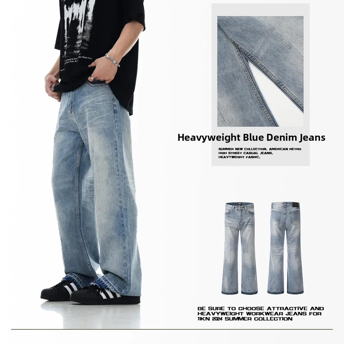 Loose Fit American Sle Blue Jeans Men's Women's Cleanfit 3D Slimming Casual Loose Jeans Straight Leg Cotton Denim
Loose Fit American Sle Blue Jeans Men's Women's Cleanfit 3D Slimming Casual Loose Jeans Straight Leg Cotton Denim