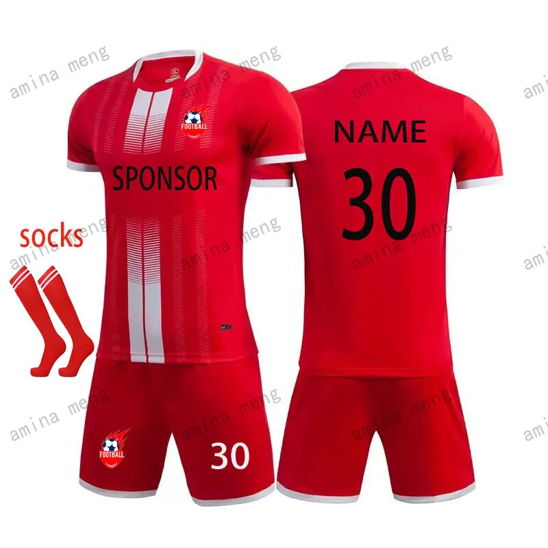 Customized Children's Football Kit Men's Soccer Team Jersey Sets Vertical Stripe Sports Suit Quick Drying Fabric Uniform
Customized Children's Football Kit Men's Soccer Team Jersey Sets Vertical Stripe Sports Suit Quick Drying Fabric Uniform