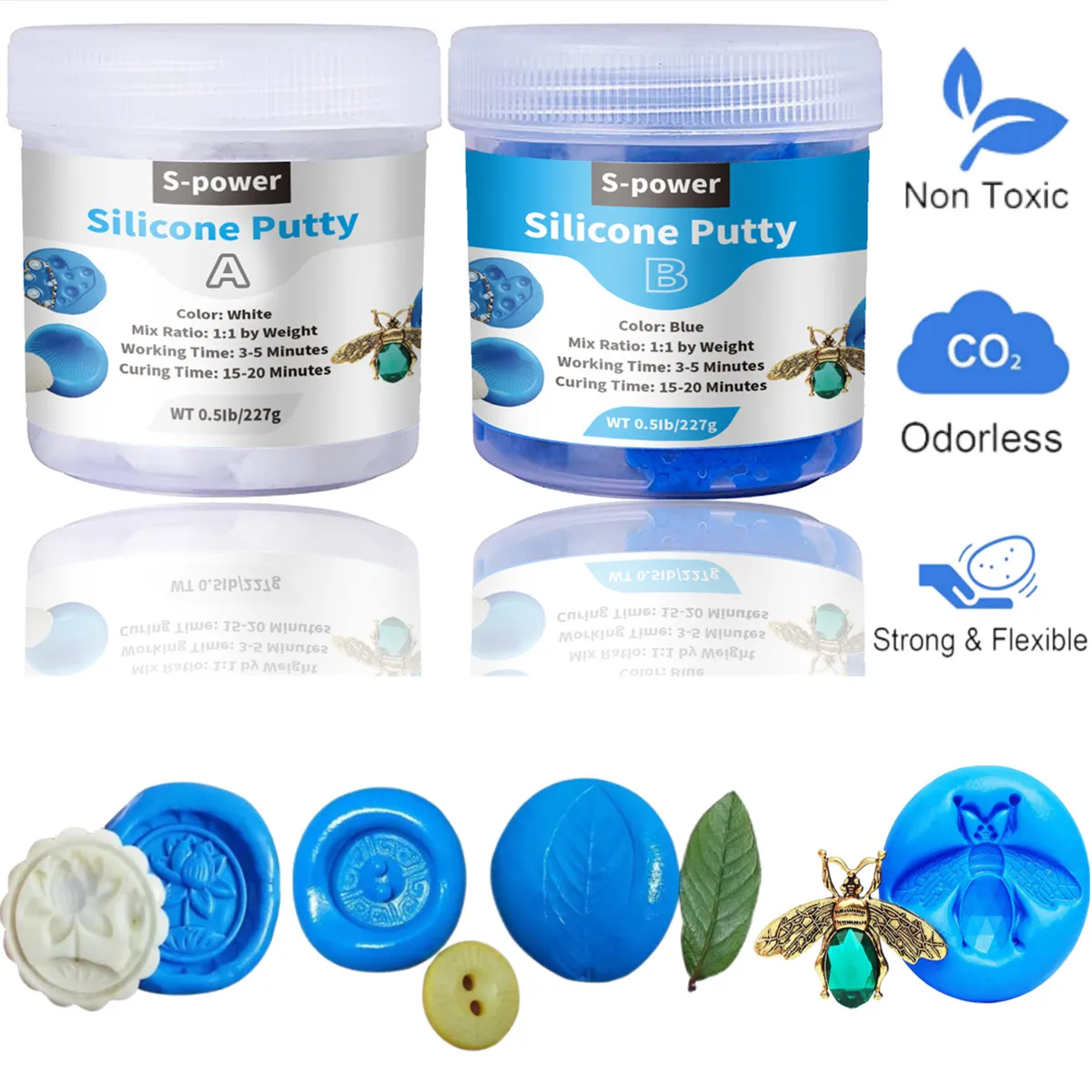 Mold Silicone Mold Putty (1lb Kit) Molding Compound Heat-Resistant Molds For Casting Resin & Epoxy | Dental Impression Silicone
Mold Silicone Mold Putty (1lb Kit) Molding Compound Heat-Resistant Molds For Casting Resin & Epoxy | Dental Impression Silicone