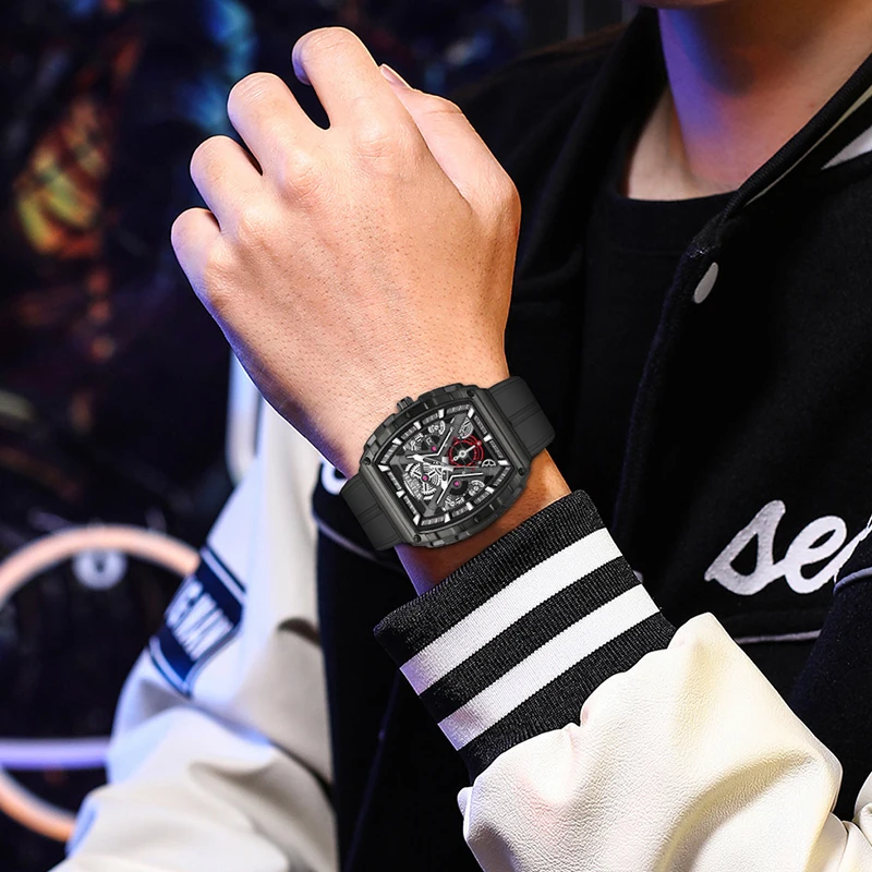 Men's high-value fashion workwear, mechanical heart, super cool wine barrel quartz watch
Men's high-value fashion workwear, mechanical heart, super cool wine barrel quartz watch