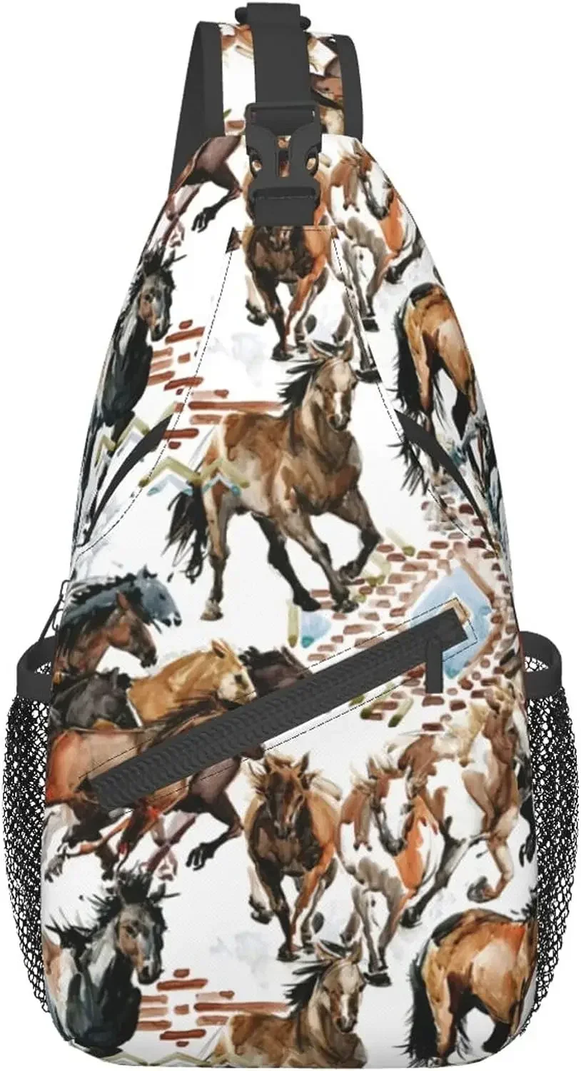 Men Women Wild Horses Western Tribal Sling Bag Crossbody Shoulder Bag Multipurpose Bags Shoulder Backpack with Adjustable Strap 
Men Women Wild Horses Western Tribal Sling Bag Crossbody Shoulder Bag Multipurpose Bags Shoulder Backpack with Adjustable Strap