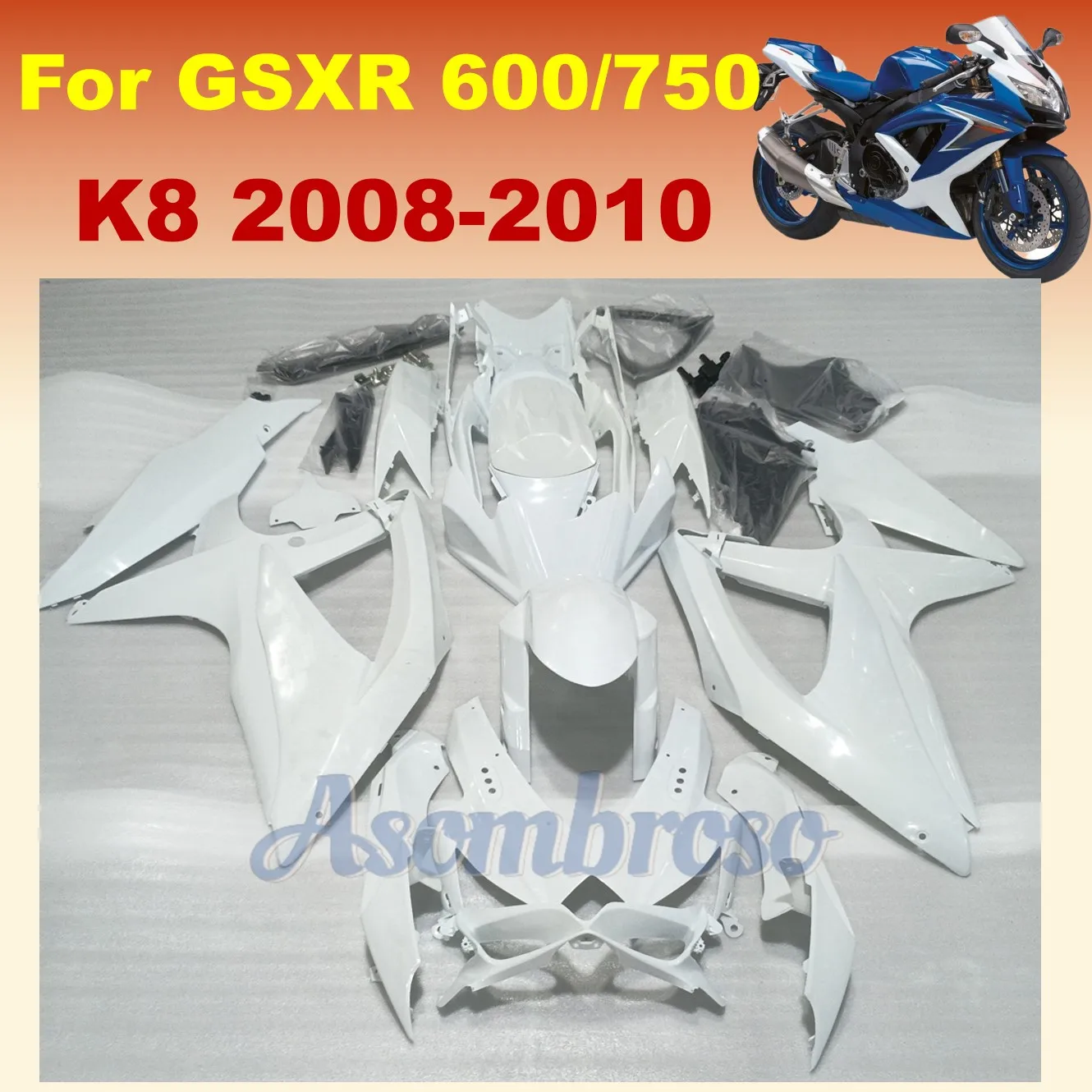 Комплект обтекателей мотоцикла для GSXR600 GSXR750 08 09 10 K8 GSXR 600 750 2008 2009 2010 Корпус на заказ Чистый белый
Комплект обтекателей мотоцикла для GSXR600 GSXR750 08 09 10 K8 GSXR 600 750 2008 2009 2010 Корпус на заказ Чистый белый