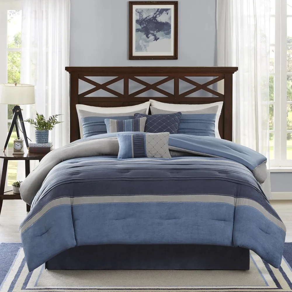 Cozy Comforter Set Casual Modern Design - All Season Bedding, Matching Bed Skirt, Decorative Pillows, Duvet Cover Set
Cozy Comforter Set Casual Modern Design - All Season Bedding, Matching Bed Skirt, Decorative Pillows, Duvet Cover Set