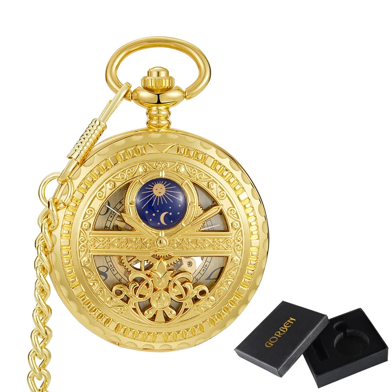 Luxury Mechanical Clock Vintage Man Pocket Watch Golden Chain Steampunk Skeleton Classic Watches for Men Chinese Factory Pendant
Luxury Mechanical Clock Vintage Man Pocket Watch Golden Chain Steampunk Skeleton Classic Watches for Men Chinese Factory Pendant