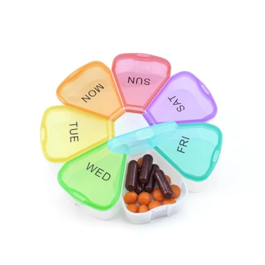 C Weekly Pill Organizer Travel 7 Day Portable Round Floral Pill Pill Container Meine older Large tamin Fis Pill Medicat plement
C Weekly Pill Organizer Travel 7 Day Portable Round Floral Pill Pill Container Meine older Large tamin Fis Pill Medicat plement