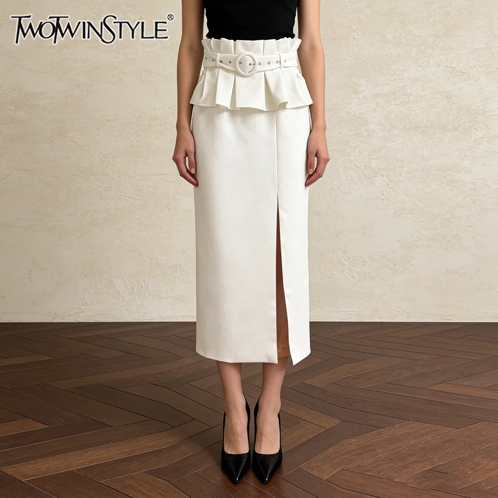 TWOTWINSTYLE Solid Spliced Sashes Casual Skirt Female High Waist Loose Luxury Temperament Women's Long Skirts Autumn New Fashion
TWOTWINSTYLE Solid Spliced Sashes Casual Skirt Female High Waist Loose Luxury Temperament Women's Long Skirts Autumn New Fashion