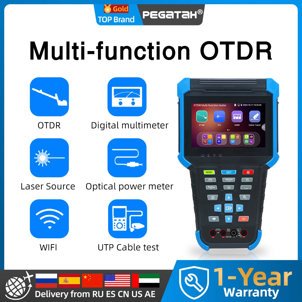 PEGATAH 4" Screen Multi-function OTDR Tester Power Meter Red Light Source Optical Fiber Network Cable Testing POE Detection
PEGATAH 4" Screen Multi-function OTDR Tester Power Meter Red Light Source Optical Fiber Network Cable Testing POE Detection