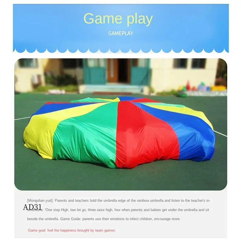 New-Kids Parachute Game, Rainbow Cloth Game Colorful Party Mat With Handles, Kids Outdoor Game Blanket
New-Kids Parachute Game, Rainbow Cloth Game Colorful Party Mat With Handles, Kids Outdoor Game Blanket