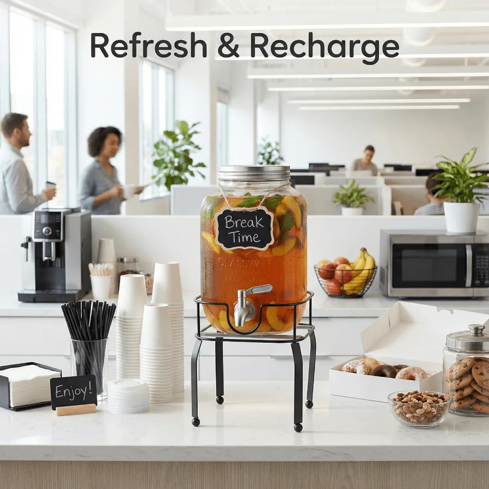 Pack1 Gallon Glass Drink Dispensers For Parties,Beverage Dispenser With Stand,304 Stainless Steel Spigot Leakproof,Lemonade Dis
Pack1 Gallon Glass Drink Dispensers For Parties,Beverage Dispenser With Stand,304 Stainless Steel Spigot Leakproof,Lemonade Dis