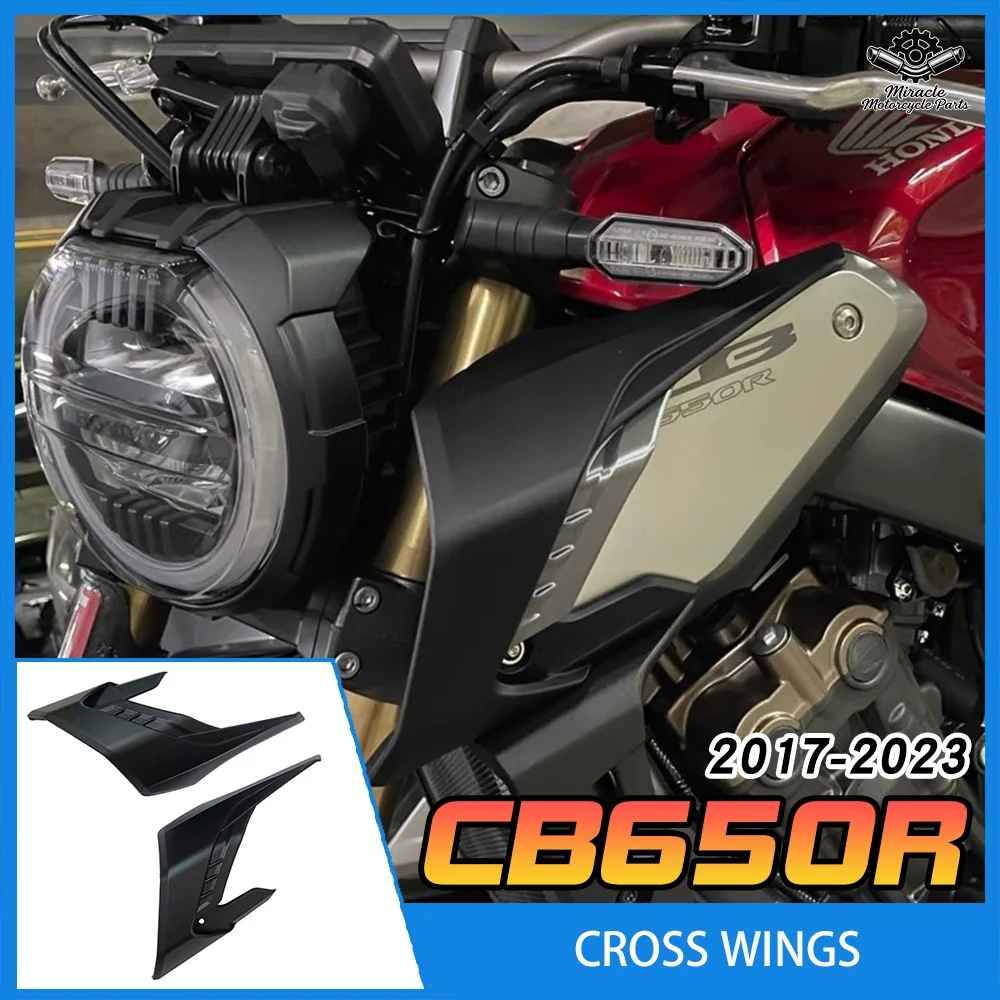 Suitable for CB650R 2017-2023: Modified air intake cover, canards, winglets, and side spoilers.
Suitable for CB650R 2017-2023: Modified air intake cover, canards, winglets, and side spoilers.