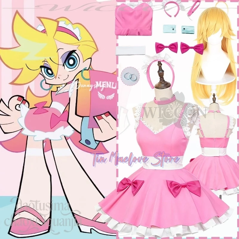 New PANTY & STOCKING With GARTERBELT Cosplay Anime SWEETS PARADISE Coffee Maid Kawaii Pink Sweet Lolita Cake Dress Wig Halloween
New PANTY & STOCKING With GARTERBELT Cosplay Anime SWEETS PARADISE Coffee Maid Kawaii Pink Sweet Lolita Cake Dress Wig Halloween