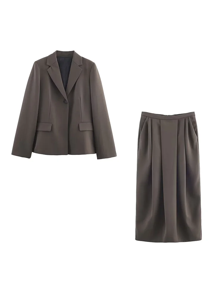 HH Women Elegant Commuter Blazer Skirt Two-Piece Suit Long Sleeve One Button Blazer+Autumn Zipper Pockets Pleated Solid Skirts
HH Women Elegant Commuter Blazer Skirt Two-Piece Suit Long Sleeve One Button Blazer+Autumn Zipper Pockets Pleated Solid Skirts