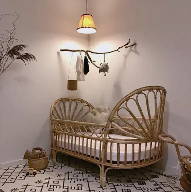 #Wholesale natural rattan bed for children with mattress
#Wholesale natural rattan bed for children with mattress