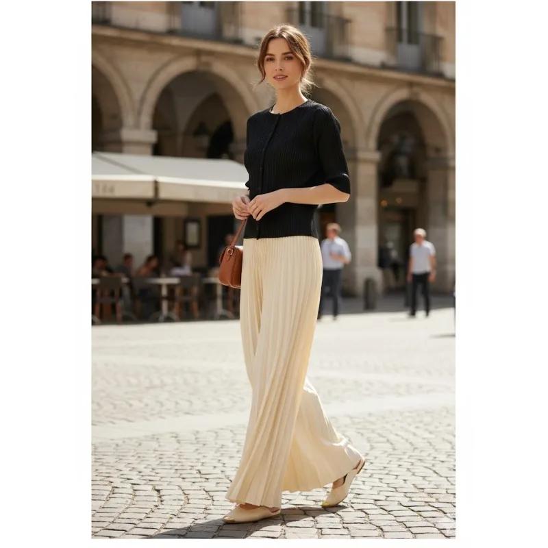 Комплект плиссированных брюк Miyake: Новинка Весны 2026 – Простые повседневные женские брюки свободного кроя, тонкие, в минималистичном стиле, с эластичным поясом, широкие штанины
Комплект плиссированных брюк Miyake: Новинка Весны 2026 – Простые повседневные женские брюки свободного кроя, тонкие, в минималистичном стиле, с эластичным поясом, широкие штанины