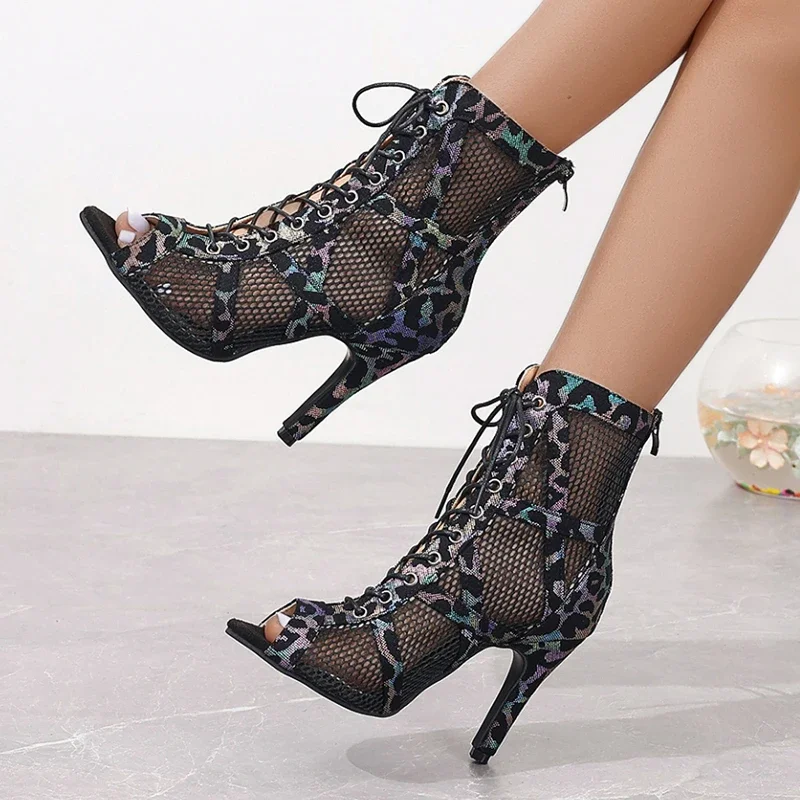 Sexy Colourful Leopard Fine High Heel Women Boots Mesh Breathable Peep Toe Sandals Spring New Plus Size 43 Party Dance Shoes
Sexy Colourful Leopard Fine High Heel Women Boots Mesh Breathable Peep Toe Sandals Spring New Plus Size 43 Party Dance Shoes