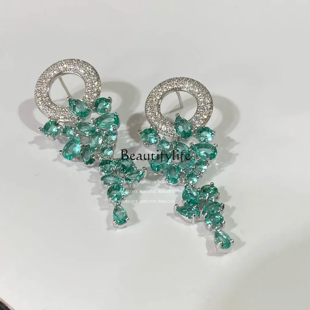 Light luxury niche long smart light green crystal diamond fringed earrings earrings
Light luxury niche long smart light green crystal diamond fringed earrings earrings