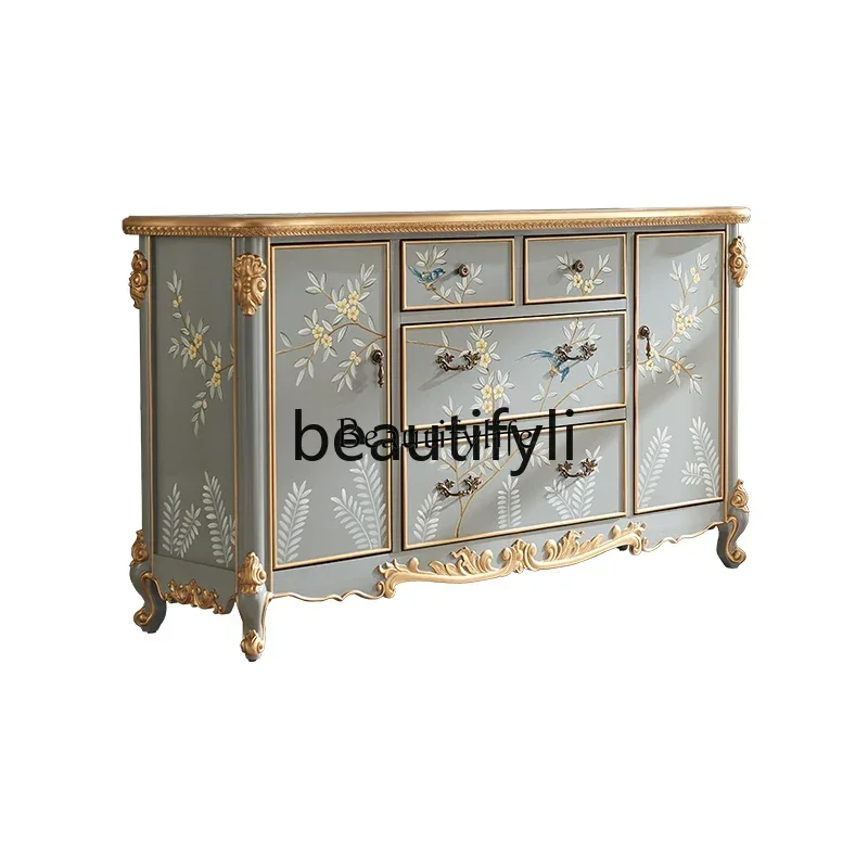 European style, solid wood locker entry corridor, painted decorative cabinet living room multi-functional locker6220
European style, solid wood locker entry corridor, painted decorative cabinet living room multi-functional locker6220