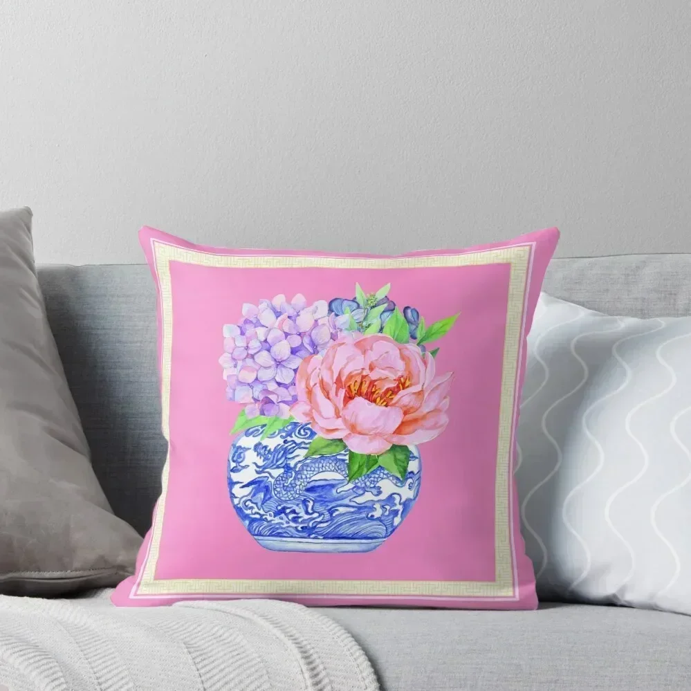 Mother's Day Gift: chinoiserie hydrangeas and peony bouquet in ginger jar porcelain Throw Pillow pillow cover luxury pillow
Mother's Day Gift: chinoiserie hydrangeas and peony bouquet in ginger jar porcelain Throw Pillow pillow cover luxury pillow