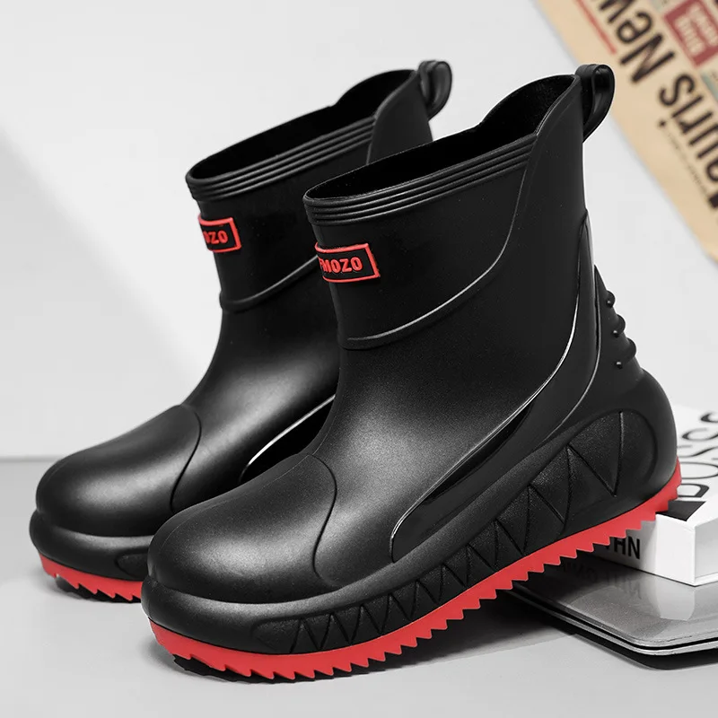 Fashionable Short Tube Men's Rain Boots Outdoor Fishing Slip-On Shoes Waterproof Non-Slip Kitchen Car Wash Shoes PVC Material
Fashionable Short Tube Men's Rain Boots Outdoor Fishing Slip-On Shoes Waterproof Non-Slip Kitchen Car Wash Shoes PVC Material