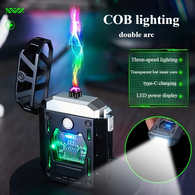 Creative Armor Metal Double Arc Lighter, with COB Lighting Zinc Alloy Hollow Mecha Lighter, lighters for smokers, Men's Gift
Creative Armor Metal Double Arc Lighter, with COB Lighting Zinc Alloy Hollow Mecha Lighter, lighters for smokers, Men's Gift